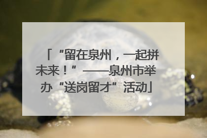 “留在泉州，一起拼未来！”——泉州市举办“送岗留才”活动