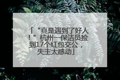 “真是遇到了好人！”杭州一保洁员捡到17个红包交公，失主太感动