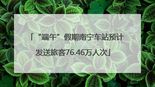 “端午”假期南宁车站预计发送旅客76.46万人次
