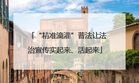 “精准滴灌”普法让法治宣传实起来、活起来