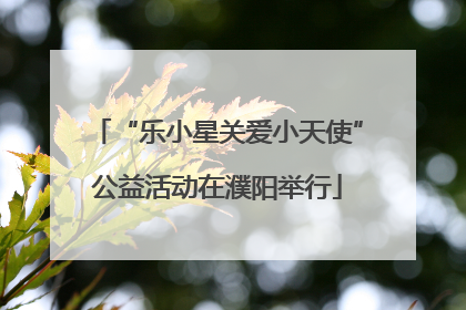 “乐小星关爱小天使”公益活动在濮阳举行