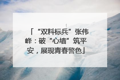 “双料标兵”张伟峰：破“心墙”筑平安，展现青春警色