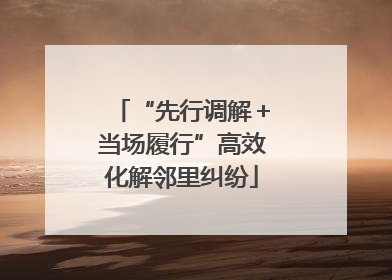“先行调解＋当场履行”高效化解邻里纠纷