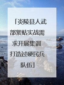 炎陵县人武部紧贴实战需求开展集训 打造过硬民兵队伍