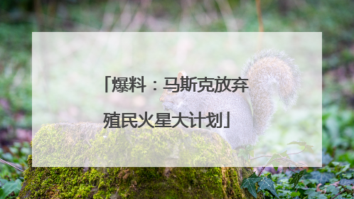 爆料：马斯克放弃殖民火星大计划