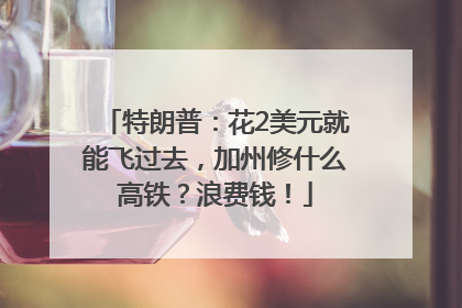 特朗普：花2美元就能飞过去，加州修什么高铁？浪费钱！