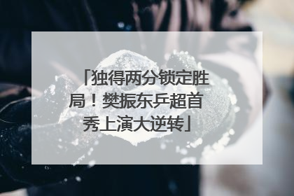 独得两分锁定胜局！樊振东乒超首秀上演大逆转