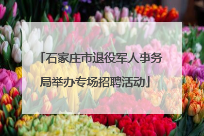 石家庄市退役军人事务局举办专场招聘活动