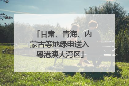 甘肃、青海、内蒙古等地绿电送入粤港澳大湾区