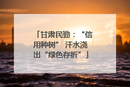 甘肃民勤：“信用种树” 汗水浇出“绿色存折”