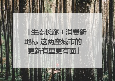 生态长廊+消费新地标 这两座城市的更新有里更有面