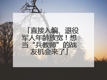 直接入编、退役军人年龄放宽！想当“兵教师”的战友机会来了