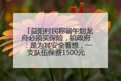 益阳村民称端午划龙舟必须买保险，镇政府：是为其安全着想，一支队伍保费1500元到2500元