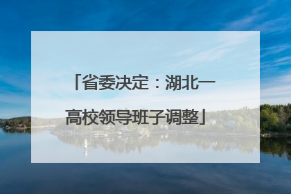 省委决定：湖北一高校领导班子调整
