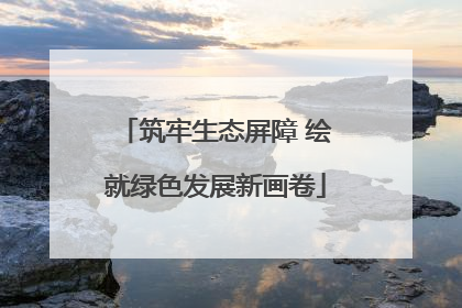 筑牢生态屏障 绘就绿色发展新画卷