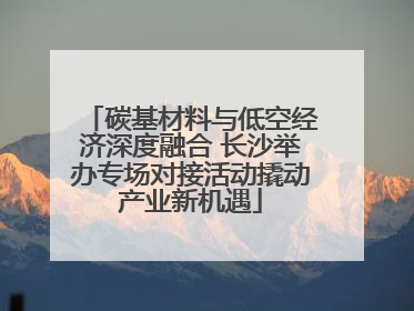碳基材料与低空经济深度融合 长沙举办专场对接活动撬动产业新机遇