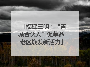 福建三明：“青城合伙人”促革命老区焕发新活力
