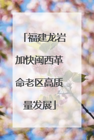 福建龙岩加快闽西革命老区高质量发展