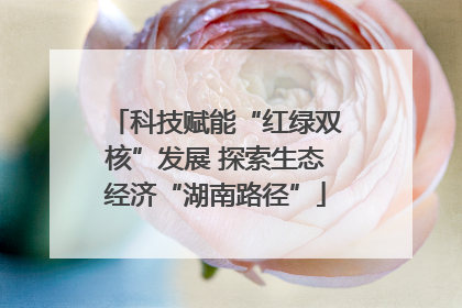 科技赋能“红绿双核”发展 探索生态经济“湖南路径”