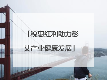 税惠红利助力彭艾产业健康发展