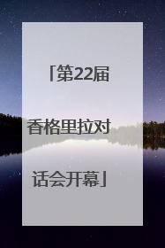 第22届香格里拉对话会开幕