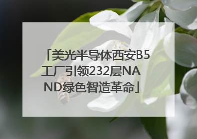 美光半导体西安B5工厂引领232层NAND绿色智造革命