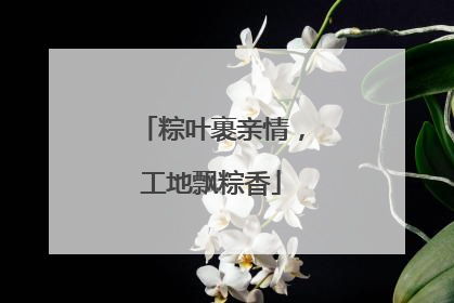 粽叶裹亲情，工地飘粽香