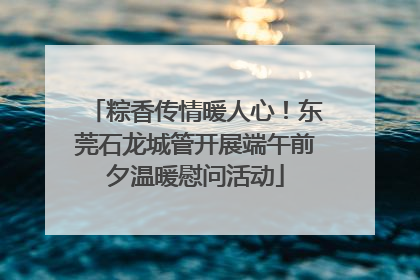 粽香传情暖人心！东莞石龙城管开展端午前夕温暖慰问活动