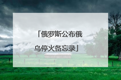 俄罗斯公布俄乌停火备忘录