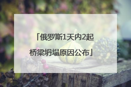 俄罗斯1天内2起桥梁坍塌原因公布