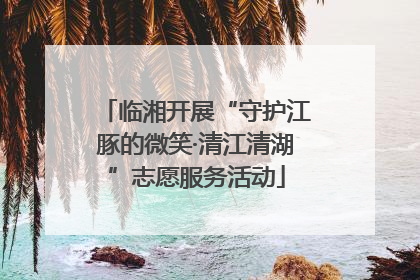 临湘开展“守护江豚的微笑·清江清湖”志愿服务活动