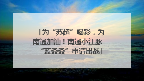 为“苏超”喝彩，为南通加油！南通小江豚“蓝叒叒”申请出战