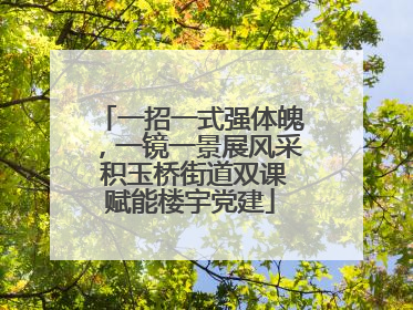 一招一式强体魄，一镜一景展风采 积玉桥街道双课赋能楼宇党建