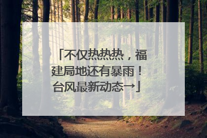 不仅热热热，福建局地还有暴雨！台风最新动态→