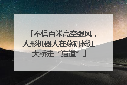 不惧百米高空强风，人形机器人在燕矶长江大桥走“猫道”