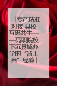 专产精准对接 县校互惠共生——高职院校下沉县域办学的“浙工商”经验