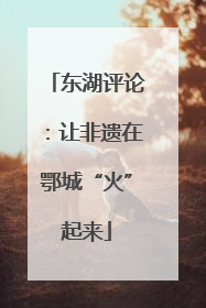 东湖评论：让非遗在鄂城“火”起来