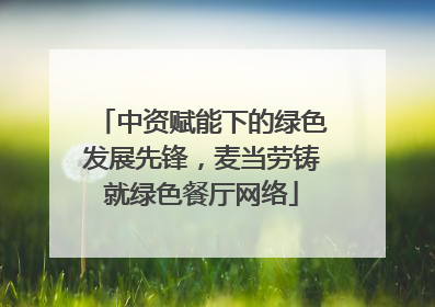 中资赋能下的绿色发展先锋，麦当劳铸就绿色餐厅网络