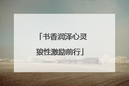 书香润泽心灵 狼性激励前行