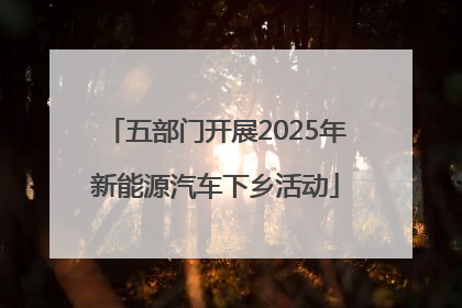 五部门开展2025年新能源汽车下乡活动