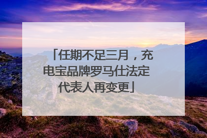 任期不足三月，充电宝品牌罗马仕法定代表人再变更