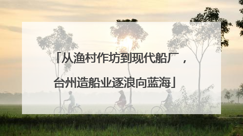 从渔村作坊到现代船厂，台州造船业逐浪向蓝海