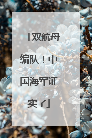 双航母编队！中国海军证实了