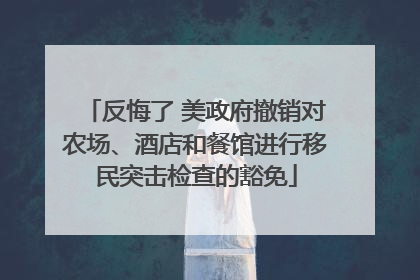 反悔了 美政府撤销对农场、酒店和餐馆进行移民突击检查的豁免