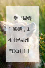 受“蝴蝶”影响，14日起泉州有风雨！