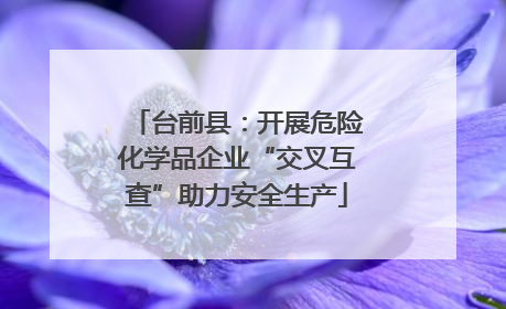 台前县：开展危险化学品企业“交叉互查”助力安全生产
