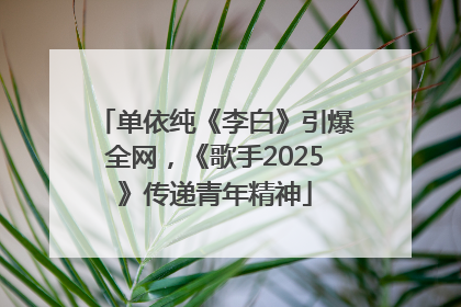 单依纯《李白》引爆全网，《歌手2025》传递青年精神