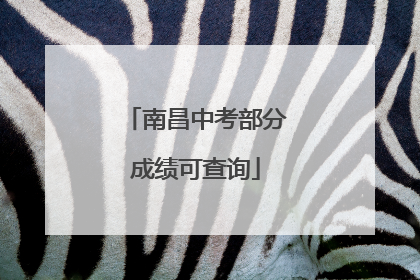 南昌中考部分成绩可查询