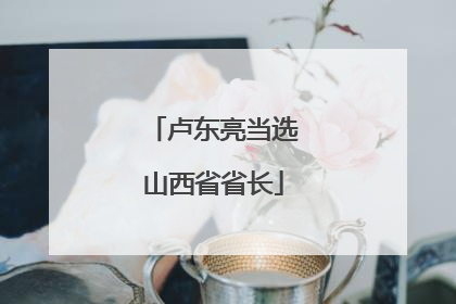 卢东亮当选山西省省长