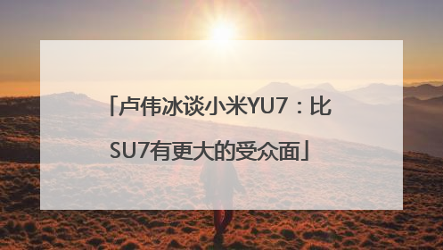 卢伟冰谈小米YU7：比SU7有更大的受众面
